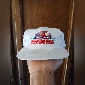 Vtg Inagural 500K Las Vegas Motor Speedway Mens White Snapback Hat Nissin Racing